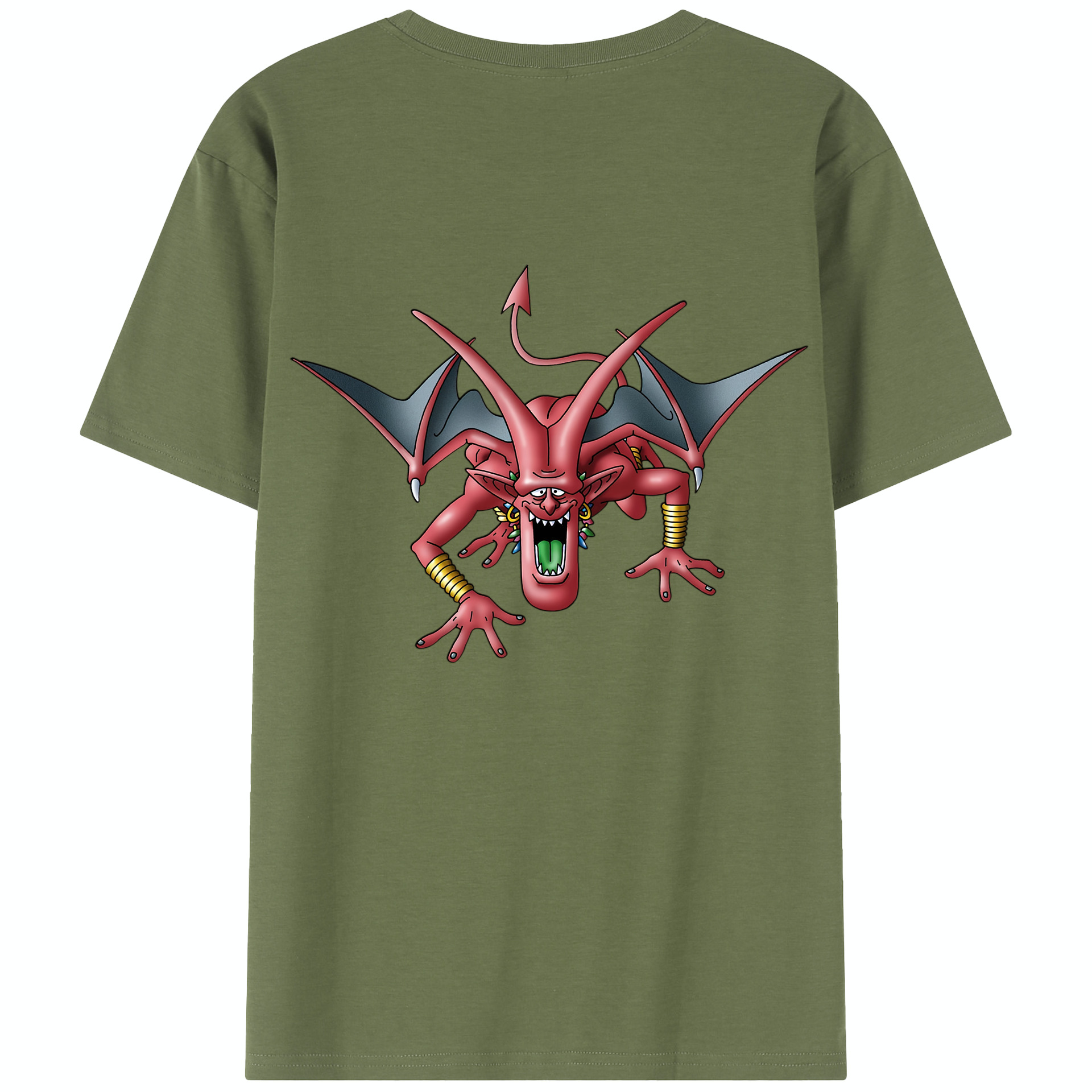 （画像用） ドラゴンクエスト Doragon Kuesuto Dragon Quest 綿100％半袖Tシャツ（背面プリント）